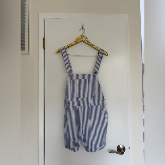 Free People x Rollas Original High Rise Cut Off Denim Overalls - Picture 4 of 9
